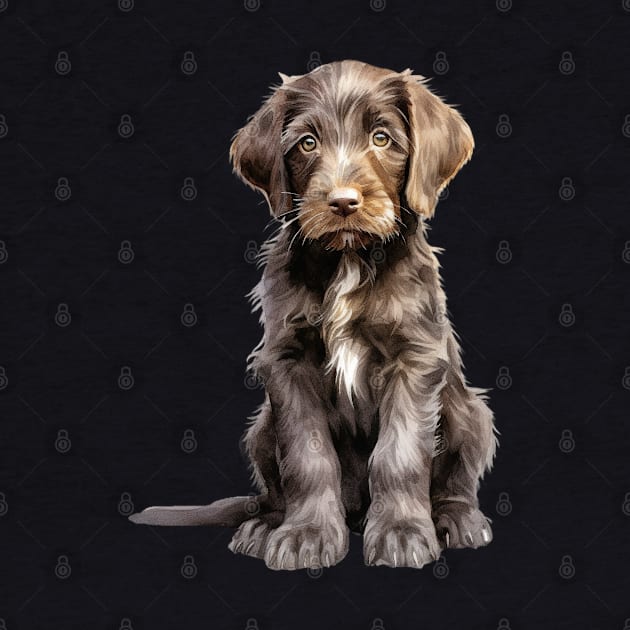 Puppy German Wirehaired Pointer by DavidBriotArt